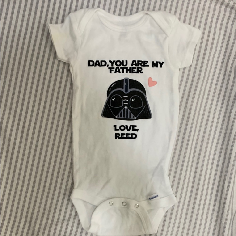 Reed Baby White Baby Star Wars  Onesie